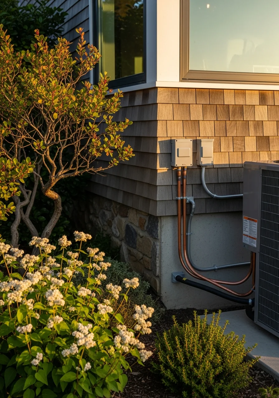 Close-up of a well-maintained Marin County home exterior with native landscaping and modern finishes.